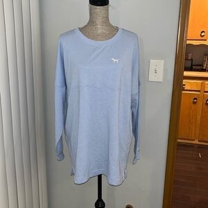 PINK - Victoria's Secret Sweatshirt NWOT  Large light blue w/ graphic on back